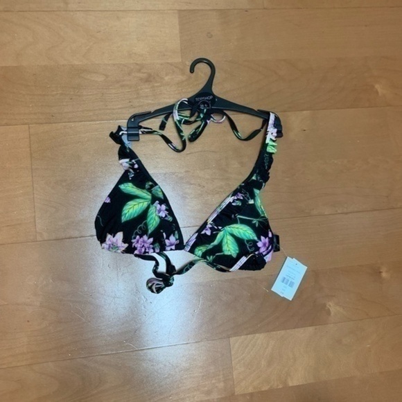 Top Shop Floral Frill Triangle Bikini Top Size 6 - Picture 4 of 7